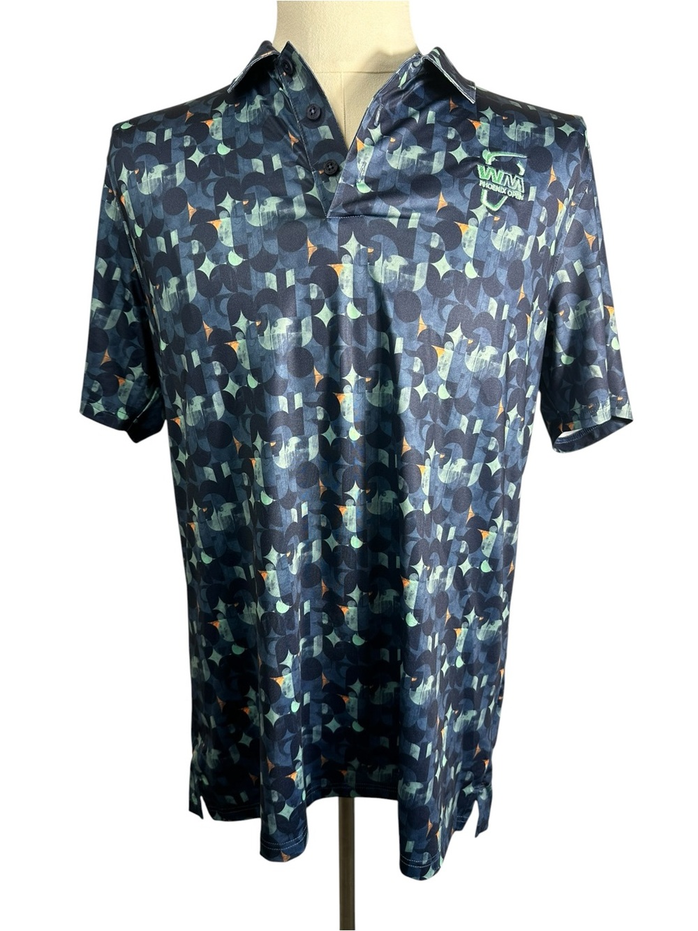 Puma Golf Men’s Navy Geometric Polo Shirt